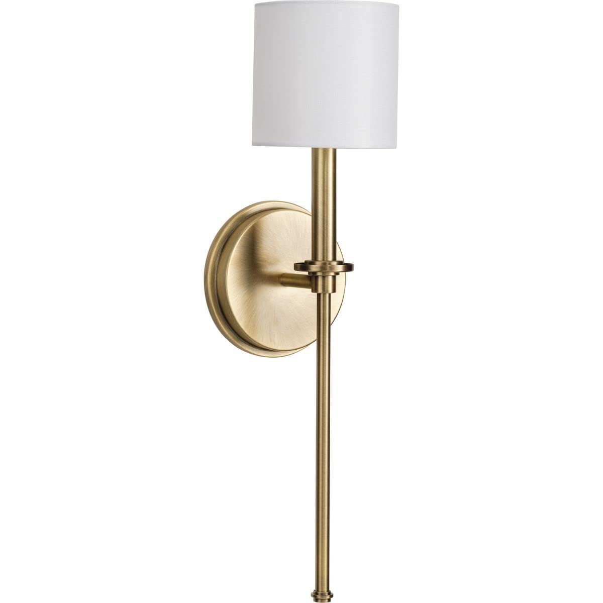 Progress Lighting Elara Collection 5-3/4 in. 1-Light Vintage Brass Vanity Light Clear Glass