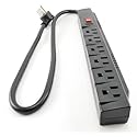 CablesOnline, 6 Outlet Surge Strip, Horizontal, 90 Joules, 24in (2 ft.) Cable, (SP-002)