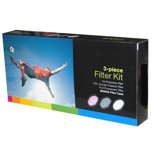 PLR Optics 40.5MM High Resolution 3-piece Filter Set (UV, Fluorescent, Polarizer) For The Sony Alpha NEX-C3, NEX-7, NEX-6, NEX-5T, NEX-5N, NEX-5R