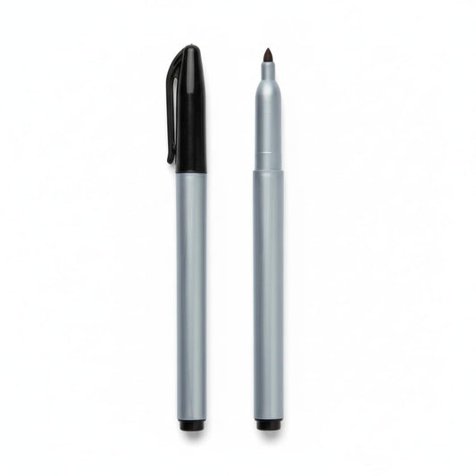 Cadie Permanent Freezer Marker Set of 2 - Waterproof Fast-Drying Black Ink Pens with Chisel Tip for Food Labeling, Fridge & Freezer Storage, Kitchen