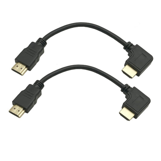 jasavdio 8K HDMI 2.1 Cable Right Angled;MMNNE 2Pack 8Inch Short 90 Degree HDMI Cable 2.1 HDMI Male to Male Right Angle 48Gpbs,8K@60hz 4K@120hz 144Hz