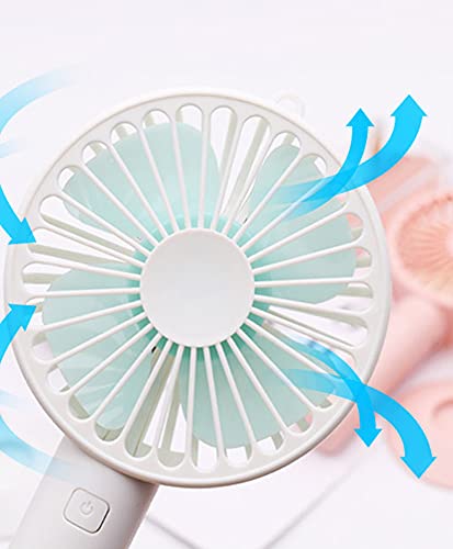 USB Mini Handheld Fan Portable, XUNMEJ Hand Held Personal Small Fan Rechargeable 2000mAh Battery Operated Powered Cooling Desktop Fan with Fan Base 3