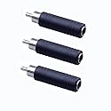 rgzhihuifz 6.35mm to RCA Adapter RCA Male Plug to 6.35mm 1/4 Inch Mono Female Audio Mic Plug Adapter Jack Converterr (3 Pack)