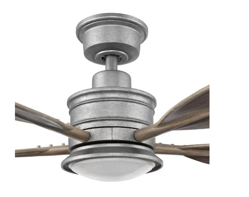 LYTIO Fallsburg 52 in. Integrated LED Indoor/Outdoor Galvanized Ceiling Fan with Light and Remote Control Included