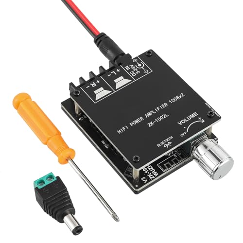 EPLZON 100W+100W Bluetooth Amplifier Board DC 5-24V BT and AUX Inputs 2.0 Channel Stereo AMP Board Audio Power Amplifier Module for DIY Wireless