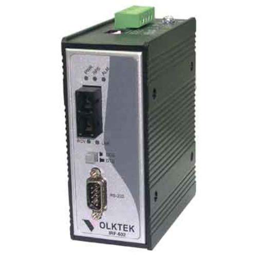 VOLKTEK IRF-602MC RS-232 to 100Base-FX Multi-Mode Converter SC 850/1310nm with Industrial Hardened Case & Din Rail Included