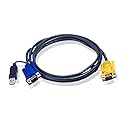 ATEN PS/2 to USB Intelligent KVM Cable - SPHD15M to VGA & USB A 2L5203UP, 10 Feet