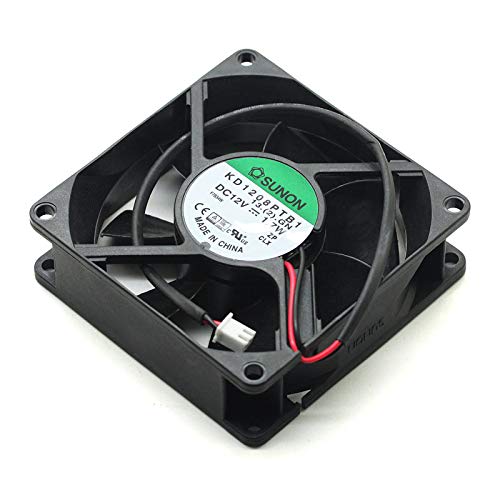 ELOMILE KD1208PTB1 80mm 12V Fan, DC12V 1.7W 8025 2-Pin Chassis Cooling Fan for Desktop, Server