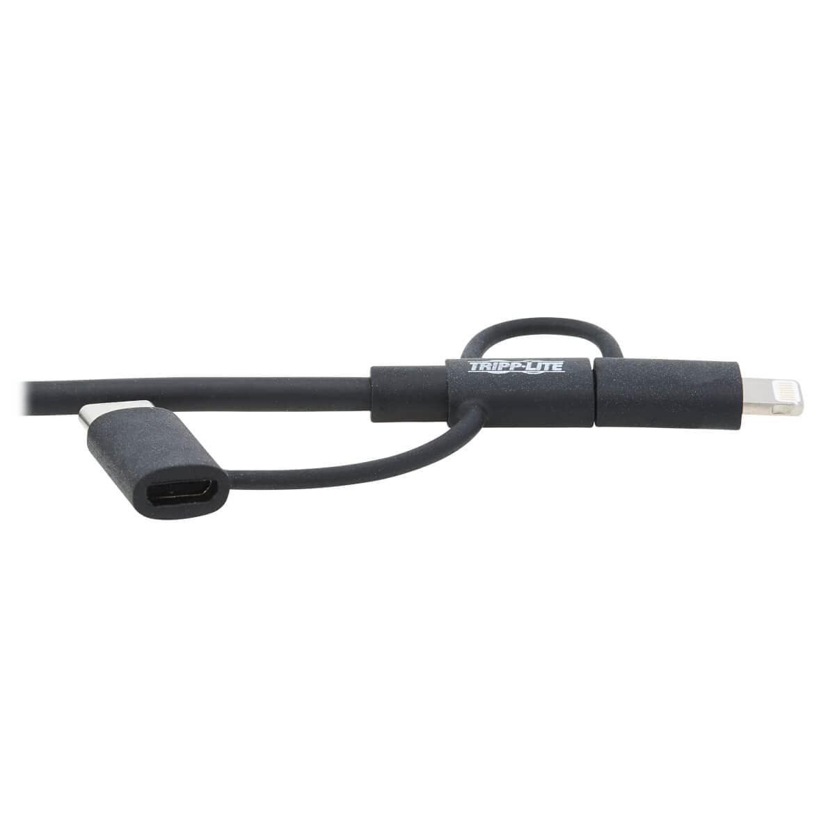 TRIPP LITE 3 in 1 Multi Charging USB Cable, USB-A to Lightning, USB Micro B, and USB-C Universal All in One Charger Cable, Sync and Charge Cord, 6 ft