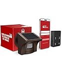 eMACROS Pro 4 Smart Solar Driveway Alarm (2.4G Wi-Fi Only) - App Push Notifications, 1/2 Mile Wireless Range Motion Sensor & Rechargeable Base Station