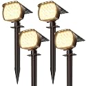 Etetale Solar Spot Lights Outdoor, 4 Pack 58 LED Solar Landscape Spotlights, Auto On/Off 3 Lighting Modes, 2-in-1 IP65 Waterproof Solar Landscape