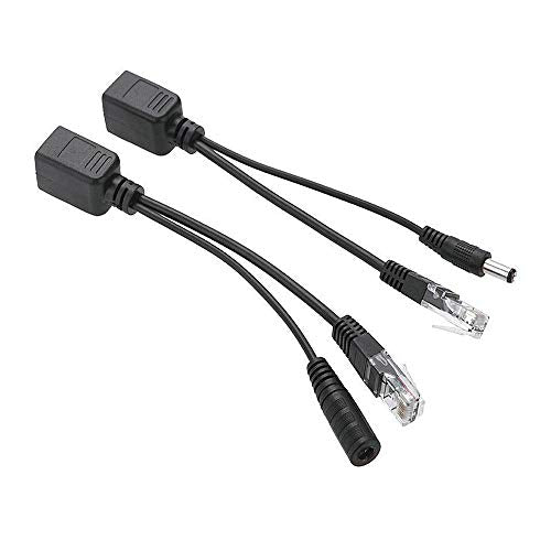 EB-LINK 4 Pair PoE Adapter Cable RJ45 Passive PoE Injector and PoE Splitter Kit with 5.5x2.1 mm DC Connector Passive Power Over Ethernet 12v