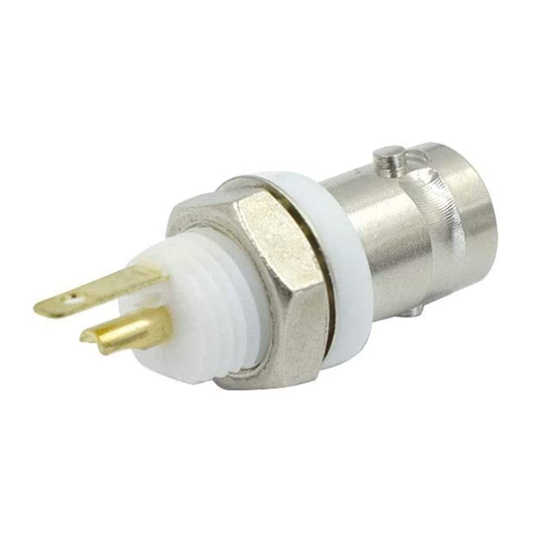 GDQLCNXB BNC Female Jack Bulkhead Solder Panel Mount Insulated Coax Rf Connector - (6 Pcs)