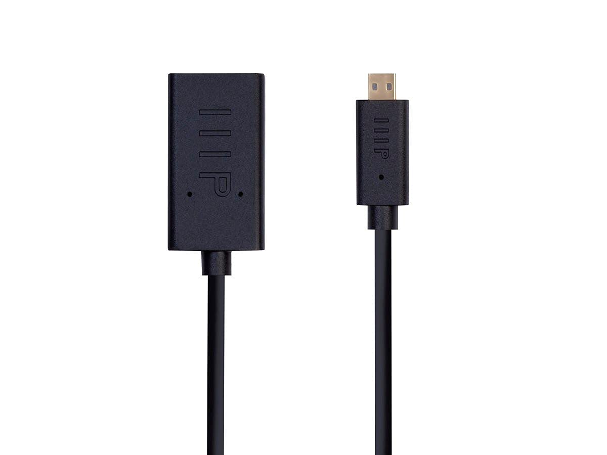 Monoprice 4K Small Diameter High Speed HDMI Female to Micro HDMI Male Passive Cable - 6 Inch - Black | 4K@60Hz, 18Gbps, 40AWG, Compatible with Gopro
