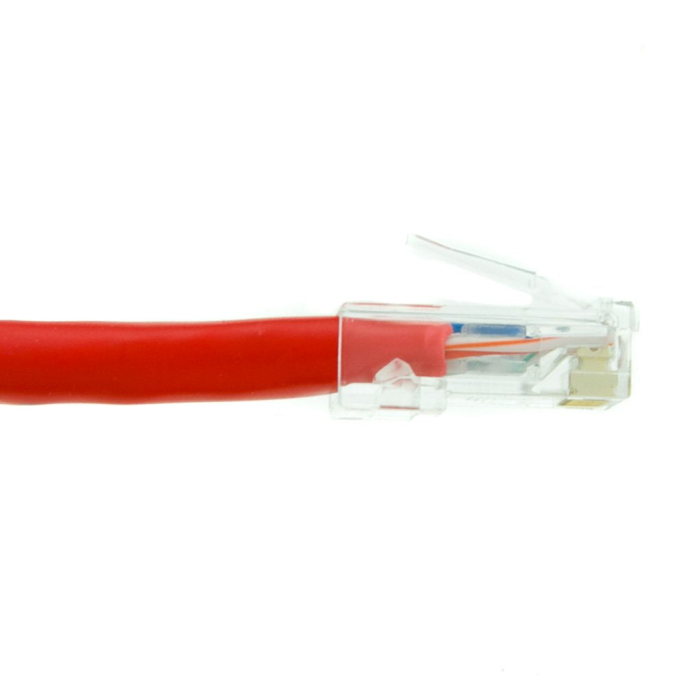 CableWholesale Cat6 UTP Ethernet Cable, Bootless, PoE, 50 ft, Red