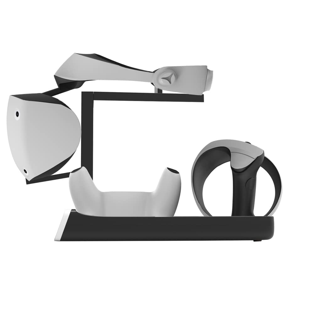 Controller Charging Dock Storage Stand for PSVR2/PS5, 2 in 1 Handle Charging Station Headset Holder Bracket,Console Charger Base with Display Holder
