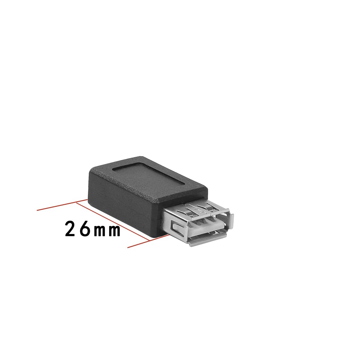 rgzhihuifz USB 2.0 C Female to Type-A Female Adapter, USB 2.0 Converter, 3-Pack, Black, 17x10mm