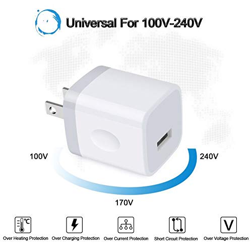 USB Plug Wall Adapter for iPhone,1A/5V Single Port Phone Wall Charger Block Charging Cube Box Brick 3 Pack for iPhone 17e/15 Pro