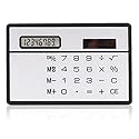 8 Digit Silver and Black Ultra Thin Solar Power Calculator with Touch Screen Credit Card Design Portable Mini Calculator for Business School Basic