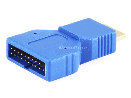 Monoprice Gold Plated USB 3.0 Micro-B Male to Box Header 20pin Male Adapter (1)
