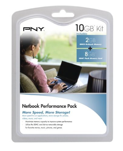 PNY Netbook Performance Pack - 8 GB Class 4 SDHC Flash Memory Card & 2 GB DDR2 Notebook Memory Module P-NB-SD8DDR2G-FS