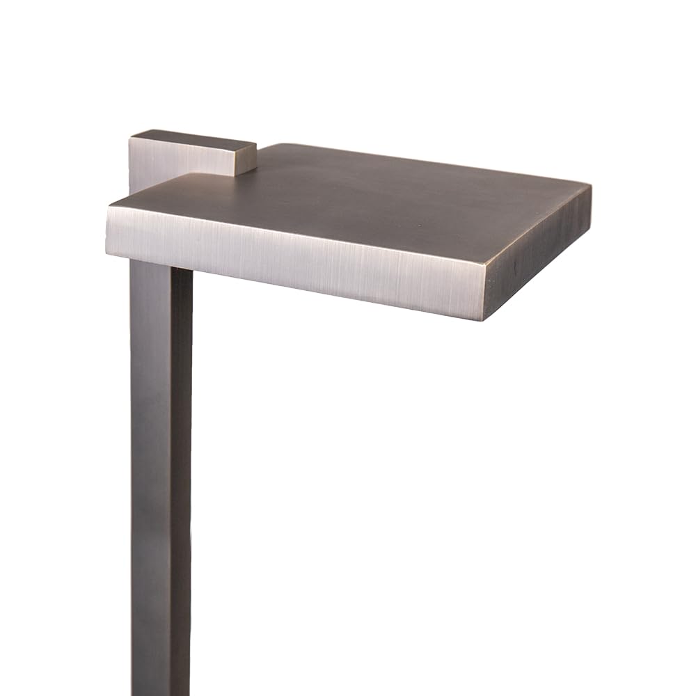 VOLT 12V Cast Brass Flat Top Path Light (Bronze) with 3W 2700K Warm White G4 LED Bulb for Low Voltage Landscape Lighting on Outdoor Pathway, Walkway