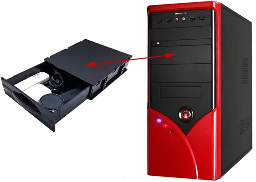 YTYKINOY Black Desktop Computer ATX/MATX Hard Drive Mobile Blank Rack Drawer Tray Computer Accessories Storage Box Devices Storage case(5.25")
