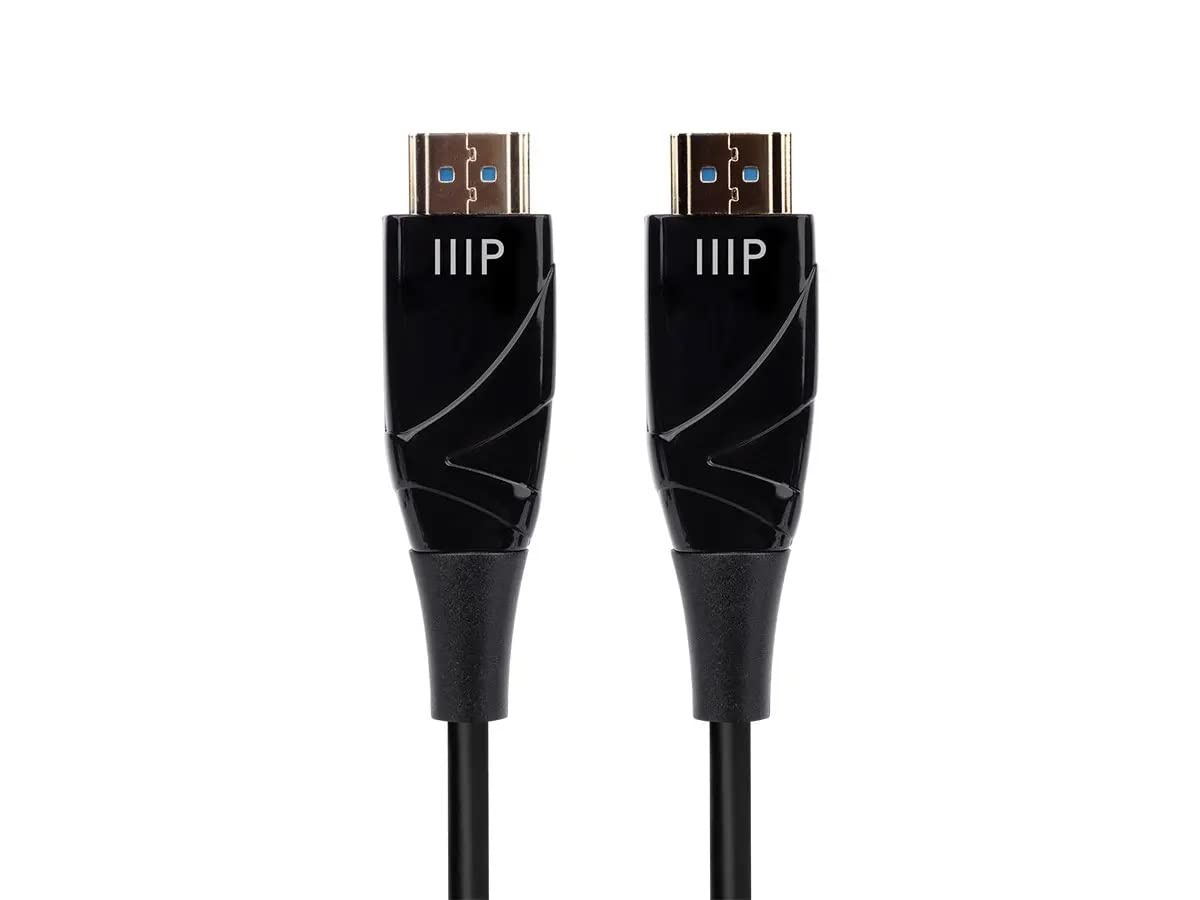 Monoprice 4K High Speed Fiber Optic HDMI Cable - 4K@60Hz, 18Gbps, HDR, Active Optical Cable (AOC), 65ft, Black