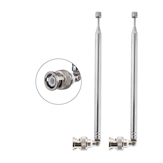POBADY 2PCS BNC Male Connector Telescopic Antenna 7 Sections VHF UHF 68.5cm/27IN Telescopic BNC Plug Antenna for CB Radio Police Scanner Ham Radio Two