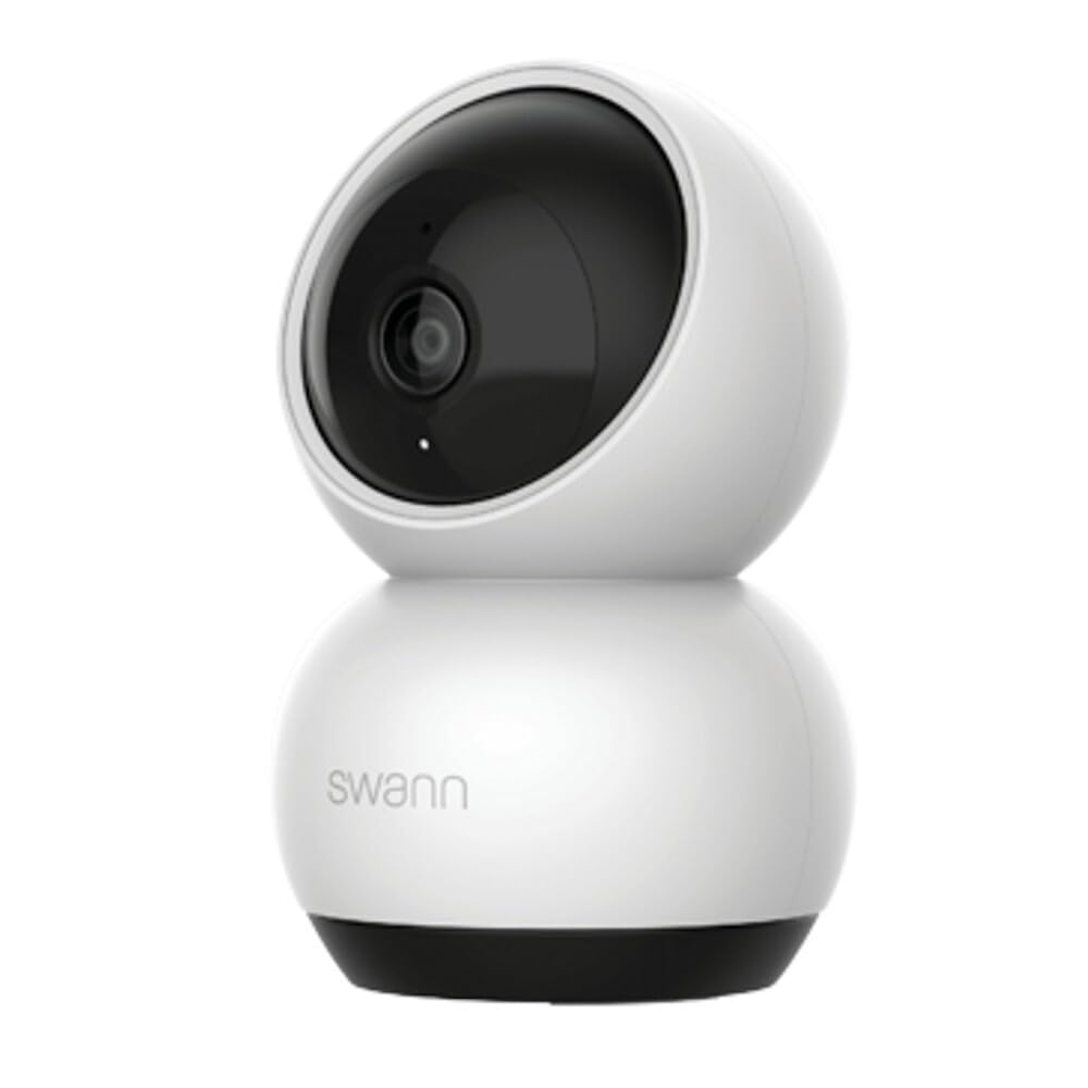 Swann EVO 2K Pan-Tilt Indoor Wi-Fi Security Camera: 2K HD video, plug-in, auto tracking, sound/motion/pet/person detection, live view, night vision