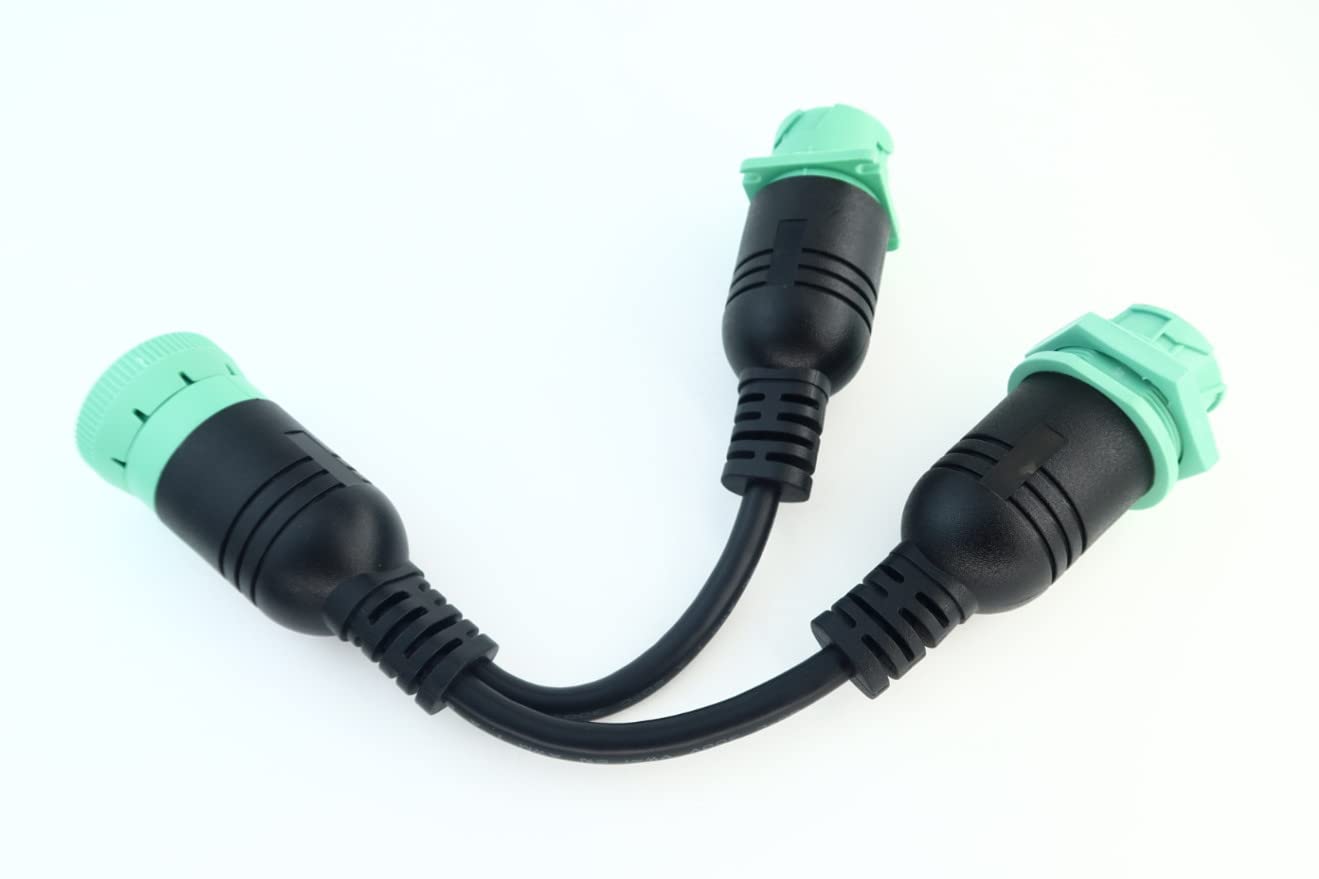 YPP Waterproof Overmolded J1939 Type 2 Splitter Y Cable 1 Male to 2 Female 9pin connectors