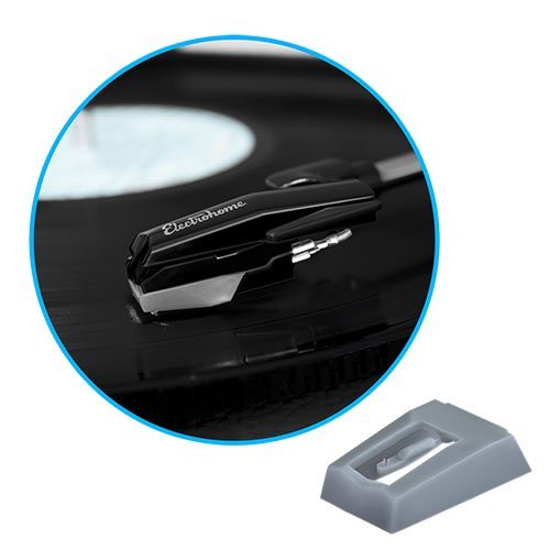 Electrohome Premium Replacement Needle - Conical-Shaped Sapphire Tipped Stylus for Turntables/Record Players - Compatible with RR75