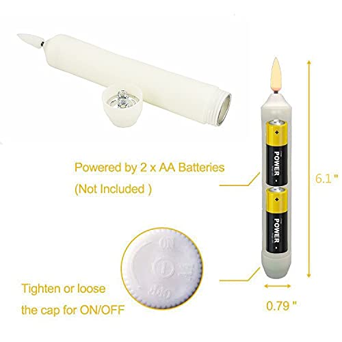 LONGSUOCHUANG Set of 24 Yellow Mini Battery Operated LED Taper Candles, Flameless Taper Candles for Wedding Decorations,Christmas, Thanksgiving