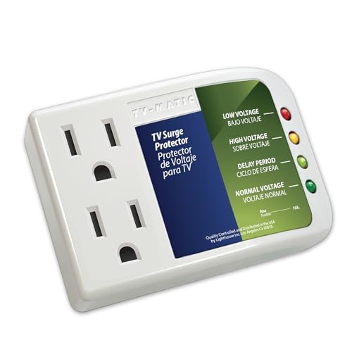 Electronic Voltage & Surge Protector for Smart TV, Game Consoles and Entertainment Center, Protects Against High and Low Voltage, Brownout, Spikes