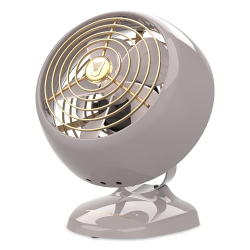 Vornado VFAN™ Mini Classic Vintage Metal Desk Fan, 2-Speed, Adjustable Tilt, Personal Air Circulator for Bedroom, Office, Dorm Room, Portable Quiet