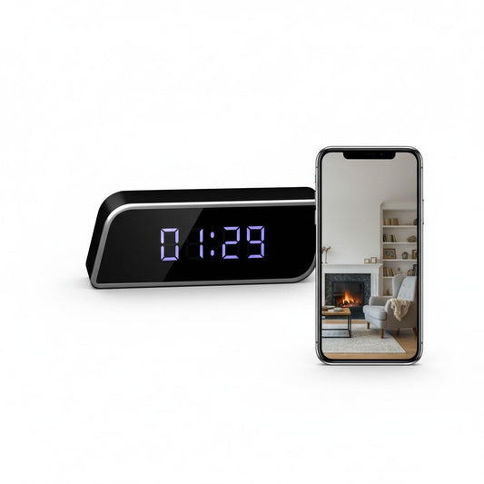Unohoe Smart Clock Camera Multi-Functional 4K UHD Cameras with Night Vision, Support Local Storage, App Remote View, 2600mAh Battery, WiFi&AP Model