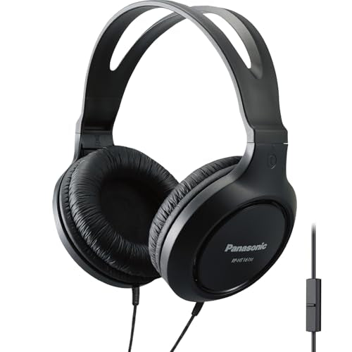 Panasonic Lightweight Over The Ear Wired Headphones with Microphone, Sound and XBS for Extra Bass, Long Cord, 3.5mm Jack for Phones and Laptops…