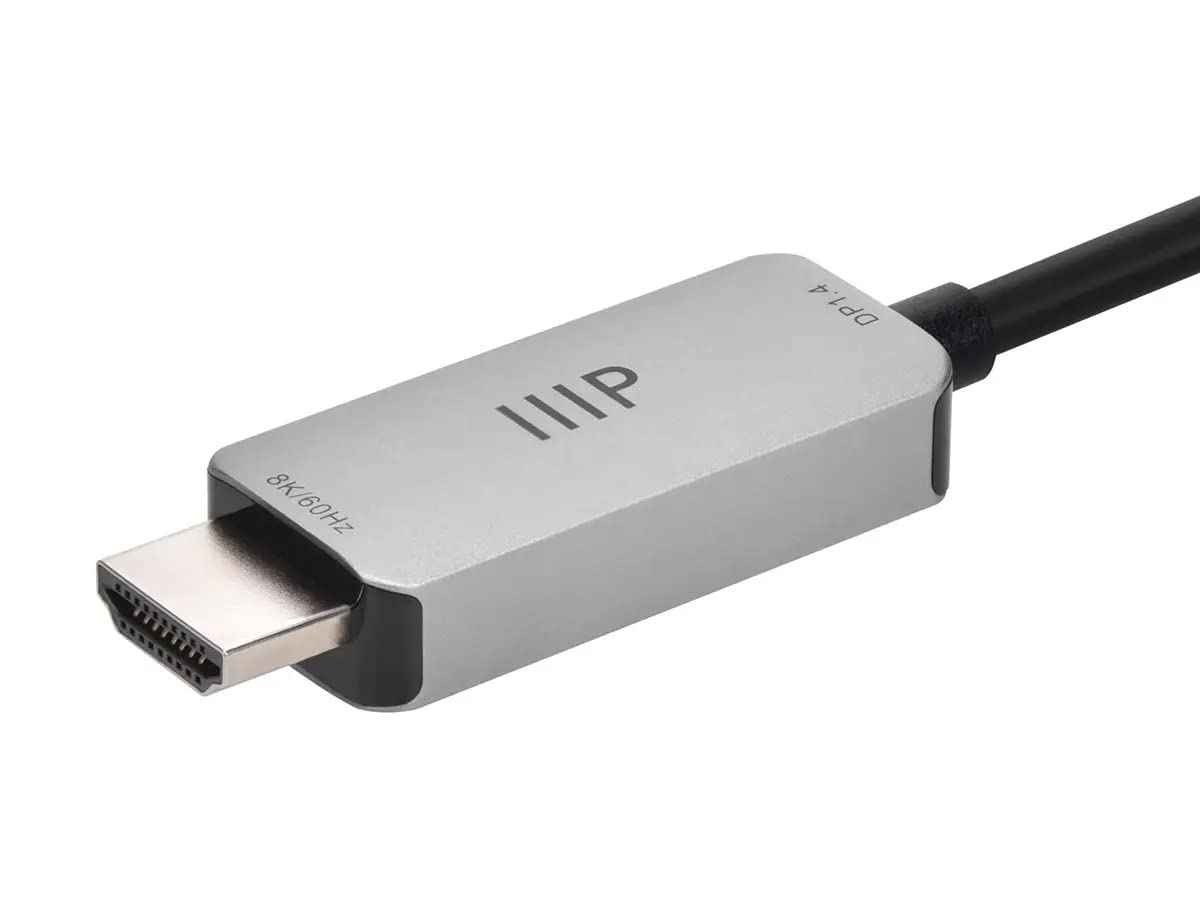 Monoprice DisplayPort 1.4 Cable to 8K HDMI - 8K@60Hz, Up to 32.4Gbps Bandwidth, 32AWG, 6 Feet, Black