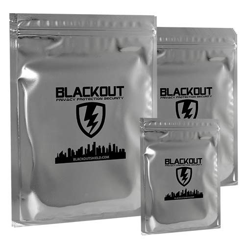 BLACKOUT Faraday Cage EMP Bags Premium Ultra Thick 12pc Prepping Kit Laptops Tablets Smartphones Hard Drives