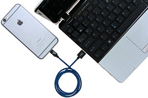 NRGPower Premium 3ft Nylon Braided USB Cable with Lightning Connector [Apple MFi Certified] for iPhone 6s Plus / 6 Plus, iPad Pro, Air 2 and More…
