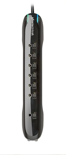 360 Electrical 360322 Agent Surge Protector with 7 Outlets, 1 Adapter Spaced, 6' Cord, Coax