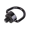 Foto&Tech Stainless Steel 1/4"-20 Rubber Padded D Ring Screw, D-Shaped Ring Camera Sling Screw for Shoulder Straps, Wrist Straps, Selfie Sticks