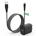 iPhone Charger Cord 20 FT [Apple MFi Certified] iPhone Charger Long Cable with QC 18W Wall Charger Plug, Braided iPhone Cord Fast Charging USB…