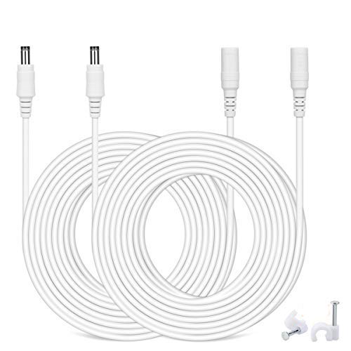 DC Power Extension Cable, 33ft 2Pack 2.1mmx5.5mm DC Plug Power Supply Adapter Extension Cord 20AWG Power Cord Compatible with 12V,24V Wireless CCTV IP