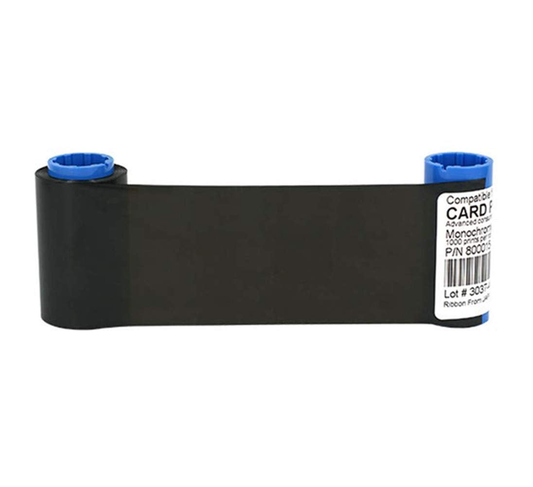 800015-101 Black Ribbon for Zebra P300 P310 P320i P330i P400C P420 P430i P500C P520C P520 P600C Card Printers 1000 Prints Monochrome Compatible