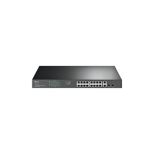 TP-Link TL-SG1218MP 16 Port Gigabit PoE Switch 16 PoE+ Ports @250W, w/ 2 Uplink Gigabit Ports + 2 Combo SFP Slots Plug & Play Sturdy Metal