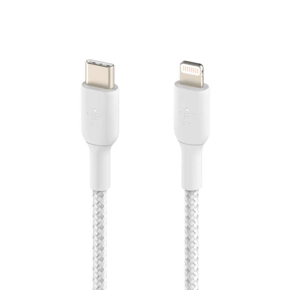 Belkin BoostCharge Nylon Braided USB C to Lightning Cable 6.6ft/2M - MFi Certified 18W Power Delivery iPhone Charger Cord - Apple Charger USB C Cable…