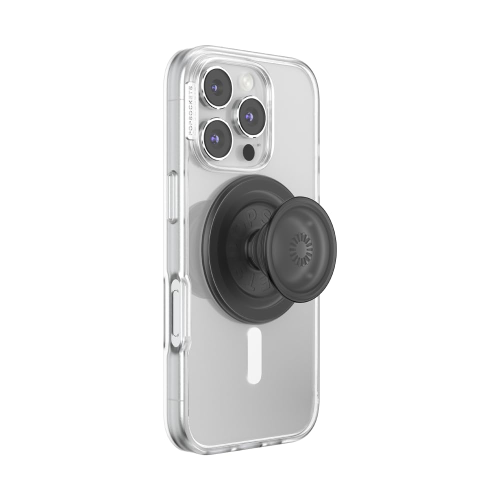PopSockets Phone Grip for MagSafe, Magnetic Holder, Phone Stand, Black - Black Translucent