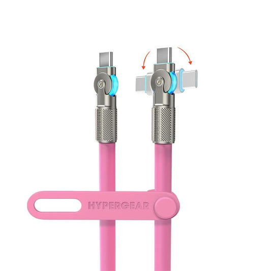 HyperGear USB C to USB C Cable (6FT) Type-C 100W Fast Charger Cable180° USB C Rotating Connectors Silicone Cord for iPhone, Android Phones,Tablets