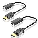 HOYAWU 2-Pack Display Port to HDMI Adapter, 4K UniDirectional DP to HDMI (Male to Female), HDMI Converter Compatible with Dell, HP, Lenovo, AMD
